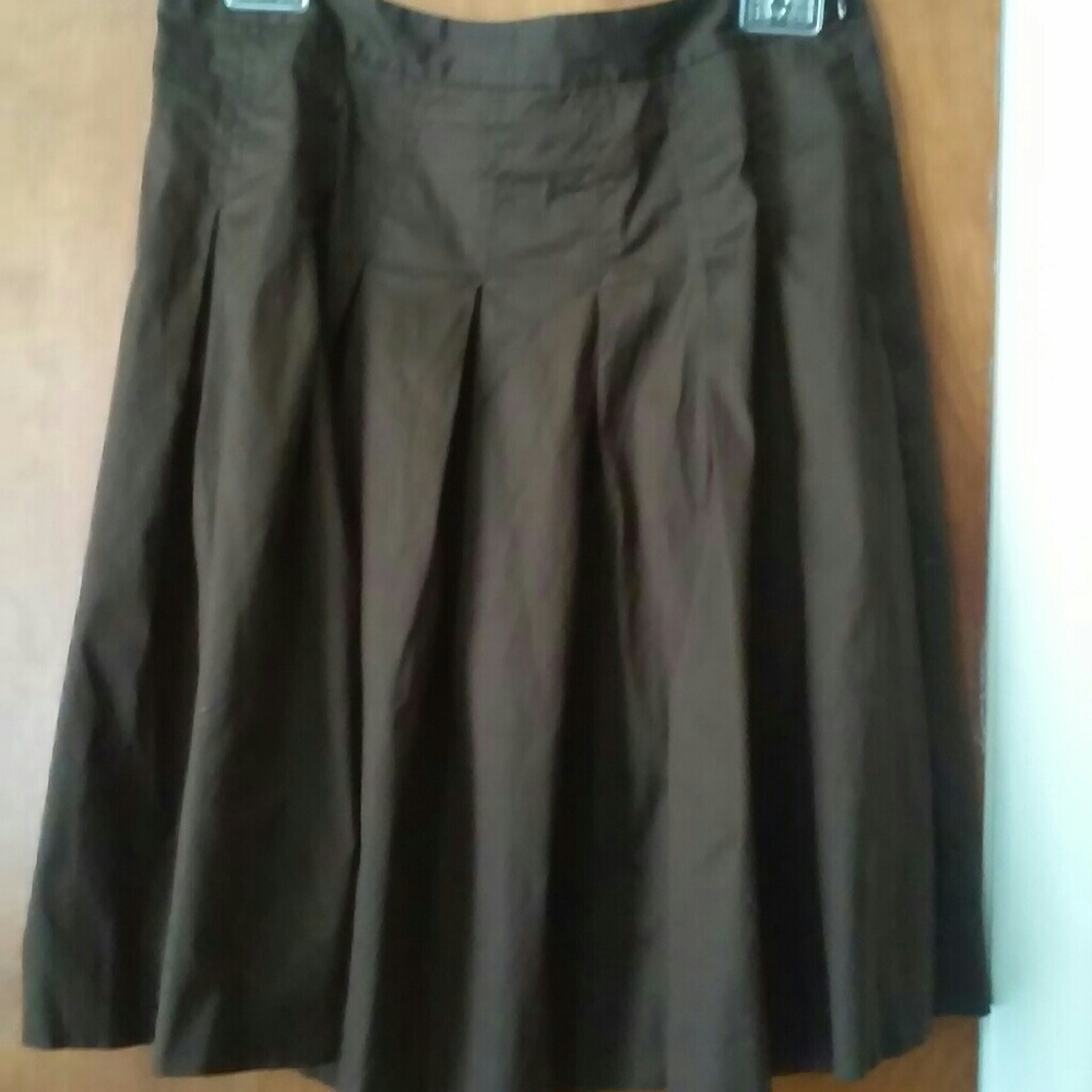 Petite Sophisticate Brown A-line Skirt size 4